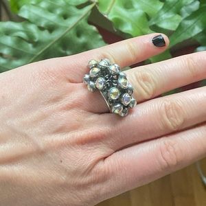 Swarovski silver statement ring